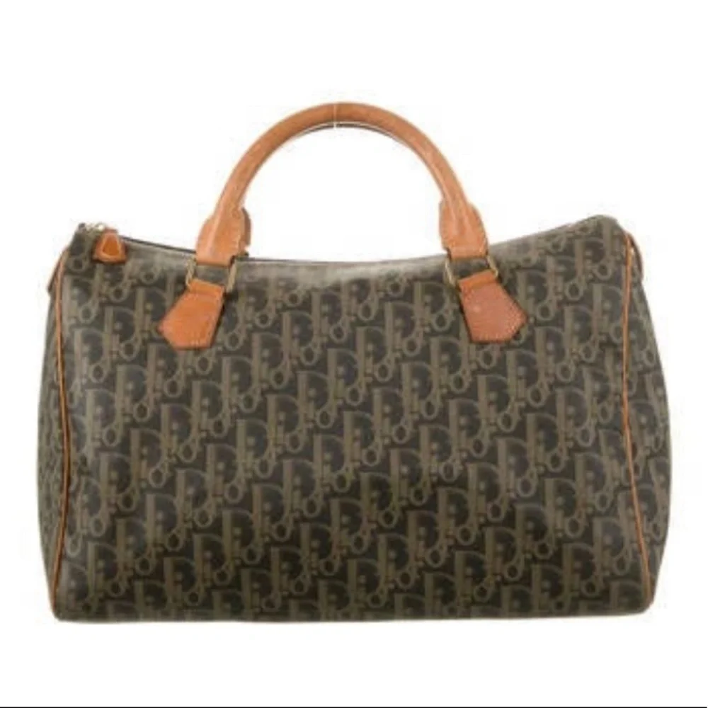 Authentic Christian Dior Trotter design Boston bag Vintage Diorissimo Boston Bag